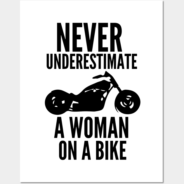 Never underestimate a woman on a bike Wall Art by mksjr